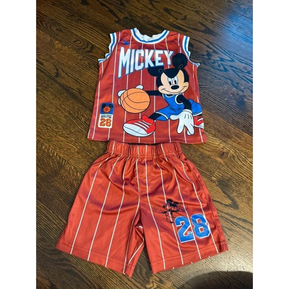 Mickey Mouse basketball 2 piece set size 4t Tank top and shorts